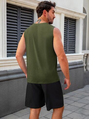Runcati Men's Workout Tank Tops Sleeveless Athletic Gym Muscle Shirt Casual Basic Summer Fitness Tees in Saudi Arabia