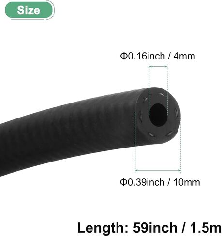 Fuel Line Hose, 4mm ID 10mm OD 4.9ft Length, NBR Rubber High Pressure Heat Resistant Gas Line Hose Oil Hose for Automotive Fuel Systems/Steam Emission/Engines in Saudi Arabia