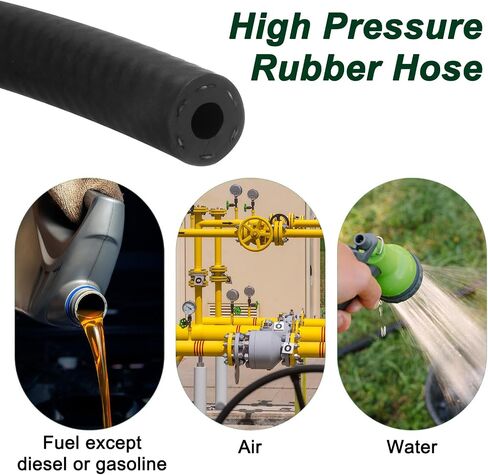 Fuel Line Hose, 4mm ID 10mm OD 4.9ft Length, NBR Rubber High Pressure Heat Resistant Gas Line Hose Oil Hose for Automotive Fuel Systems/Steam Emission/Engines in Saudi Arabia