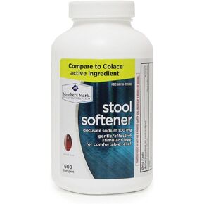 Member's Mark Stool Softener Docusate Sodium 100mg (1 bottle (600 softgels))
