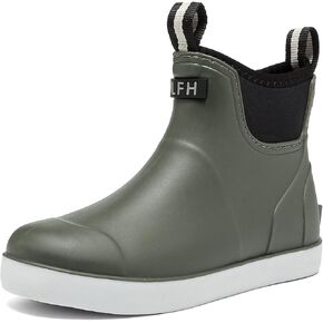 Women's Deck Boots, Rubber Rain Boots Chelsea Ankle Booties with Anti-Slip Sole Waterproof Fishing Shoes for Outdoor Work Garden Camping