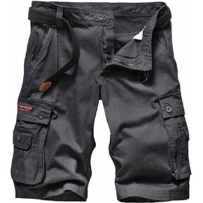 Cargo Men's Shorts Cotton Work Short for Men Hiking Casual Multi Pockets Pants No Belt