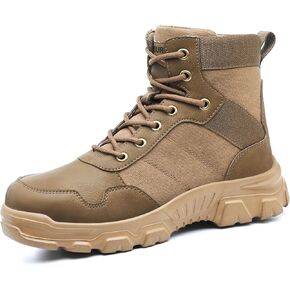 Asiman Steel Toe Boots for Men Women Indestructible Safety Work Shoes Breathable Lightweight High Top Steel Toe Safety Shoes Slip Resistant Construction Work Boots