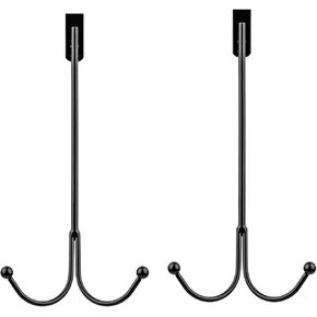 2 Pack Long 11 inch Over The Door Hooks, Sturdy Hooks for Hanging Can Be Hung On The Door Hanger Over The Door Organizer Perfect for Hanging Clothes Towels Hats