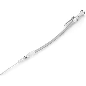 Dyno Racing Stainless Steel Flexible Engine Oil Dipstick Compatible with Chevy 1965-1991 396 427 454 502 Sliver