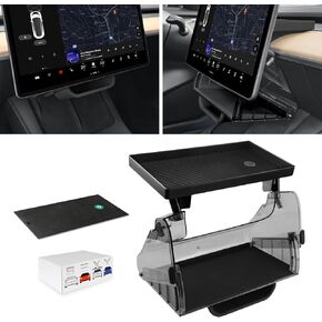 BarBaren Hideable Under Screen Storage Model Y/3, Magnetic Center Console Organizer for Tesla Model Y 2025-2020 & Model 3 2017-2023 (Not fit 2024 Model 3 Highland or 2025 Refreshed Model Y Juniper)
