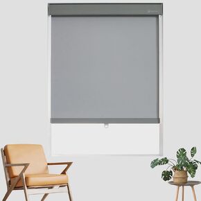 Cordless Roller Shades for Windows Blackout Window Blinds Thermal Insulated Privacy Protection for Day and Night, Inside or Outside Mount for Home Office Bathroom