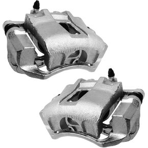Front Brake Calipers Assembly Set of 2 Driver and Passenger Side Compatible with Select Kia, Dodge and Hyundai Models - Accent, Rio, Rio5, 2006-2011, Attitude 2006-2009, 19-B3300 19-B3301