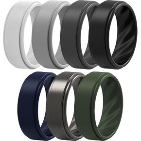 خواتم زفاف Thunderfit Silicone للرجال 8 ملم سماكة 2.3 ملم - 1/4/5/7/8 متنوعة متعددة