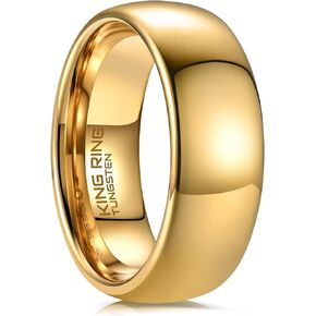 King Ring Tungsten 4/6/8mm حلقات - نطاقات التنغستن المصقولة الفائقة - مصممة في الولايات المتحدة الأمريكية
