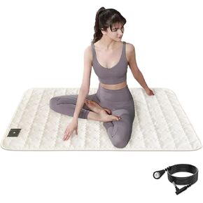 Grounding Mats,Anti-Slip Mat Pad,Grounding Sleep Sheet with 15ft, 5% Silver Fiber,Conductive Grounding Mat for Bed for Improve Sleep and Promote Wellness (Cream, 24 * 35in)