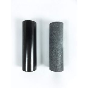 Genuine Shungite and Soap Stone Harmonizers Set of 2 Polished Healing Rods, 4" Long