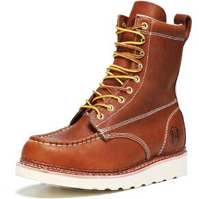 Men's 6" / 8" Slip Resiatant Soft Toe Water Resistant Leather Work Boots