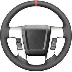 MEWANT Hand Stitch 3D Style Steering Wheel Cover Wrap for Ford F-150 2009-2014 Steering Wheel Accessories for Ford F-150