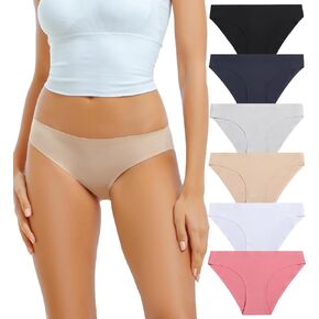 Seamless Underwear for Women No Show Panties Soft Stretch Bikini Invisible Briefs 6 Pack