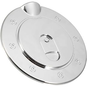 Chrome Plated Fuel Tank Filler Cap Cover Decoration Compatible for Cadillac Escalade 2002-2005, Durable Plastic Silver Tone