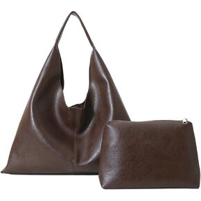 Slouchy PU Leather Tote Bag Crescent Crossbody Purse Women Trendy Hobo Bags Shoulder Satchel Bag Top Handle Tote Handbag