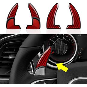 Steering Wheel Shift Paddles for 2015-2024 Dodge Challenger Charger Durango Chrysler 300 Accessories Carbon Fiber Stickers, Not Fit SRT/Hell CAT