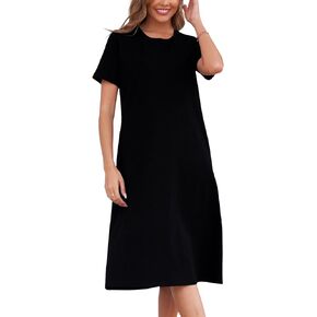 Black Dresses for Women Spring Fashion 2025 Short Sleeve Elegant Business Casual Cocktail Work Semi Formal Dress