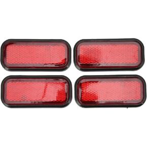عاكس Acouto Car المستطيلة ، 4pcs مستطيلة عاكس السلامة ABS ملصق عاكس عالمي لأجزاء دراجة نارية للسيارة (أحمر)