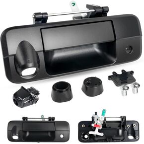 Tailgate Handle Replacement for 2007-2013 Toyota Tundra Liftgate Latch Handle with Rear Camera Hole Replaces# 69090-0C051, 690900C051, 81214