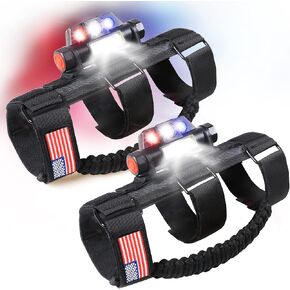 Grab Handles with Lights for Jeep Wrangler CJ YJ TJ JK JL Gladiator JT Accessories, 3 Modes,Black, 2 Pack