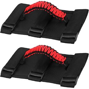 2 Pack Roll Bar Grab Handles Grip Handle for JK TJ JL CJ YJ JKU JLU, Jeep Wrangler Accessories Handles Bars Fits Buggies UTV Polaris RZR Ranger General and Gladiator JT, Jeep Gifts(Black)