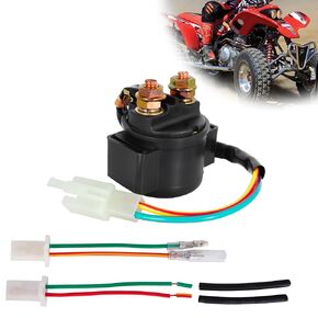 Starter Solenoid Relay 12V GY6 4-Stroke Engine 50cc 70cc 90cc 110cc 125cc 150cc 200cc 250cc Compatible with Dune Buggy ATV Dirt Pit Bike Scooter Go Kart Quad 4 Wheeler Moped (2 Adapter Cables)
