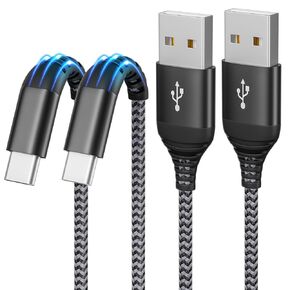 كابل USB من النوع C شحن سريع 3A [عبوة من قطعتين بطول 6 أقدام]، كابل شاحن سيارة USB A إلى USB C متوافق مع iPhone 15/Pad/Galaxy S10/S10+/Note 9، LG V30 والمزيد، كابل Carplay للسيارة iPhone 15