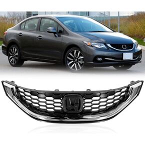 Front Grille w/Chrome Molding For Honda Civic 4 Door Sedan Front Bumper Grille Grill 2013 2014 2015