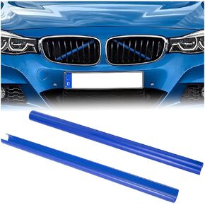 Car Grill Inserts Trims, Vehicle Inserts Stripes, Automotive V Brace Wrap Covers Exterior Decoration Accessories, Compatible with 1-8 Series F20 F22 F30 F32 G30 G32 G11 (Blue)