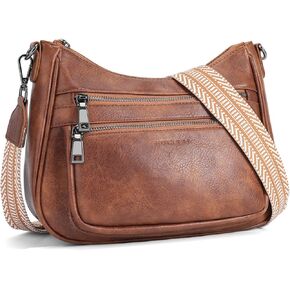 Crossbody Bags for Women Leather Purse Trendy Multi Pocket Shoulder Handbags with Adjustable Guitar Strap in Kuwait