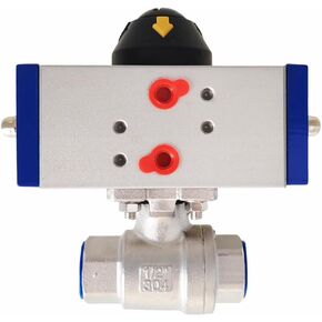 Mini 1/2“FNPT Female Pneumatic Ball Valve with AT32 Double Acting Channel Actuator SS304 Stainless steel Three-Piece Pneumatic Ball valve (1/2")