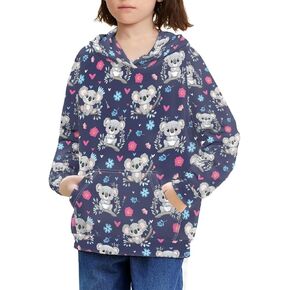 Teen Girls Hoodies Cute Graphic Print Hooded Sweatshirt Casual Long Sleeve Lightweight Pullover Tops Size 6-16 T