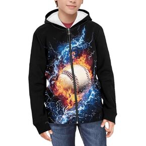 Unisex Zipper Sweatshirt Boys Girls Hooded with 2 Pocket Pullover Hoodies for 6-16Y Kids