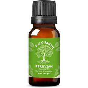 100% Concentrated Palo Santo Essential Oil - Pure and Natural Palo Santo Oil 20 ML (.67 Fl Oz) - for Aromatherapy Diffusers, Spiritual Cleansing, Relaxation, Hair, Skin