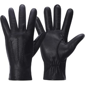 Women's Deerskin Leather Gloves With Cashmere For Winter Warmth Leather Gloves For Womens USL01