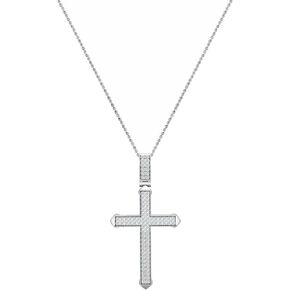 مجموعة Romazzlingrock 0.25 قيراط (CTW) مستديرة Diamond Classic Charm Cross Incesex مع سلسلة 18 بوصة في 925 Sterling Silver in Kuwait
