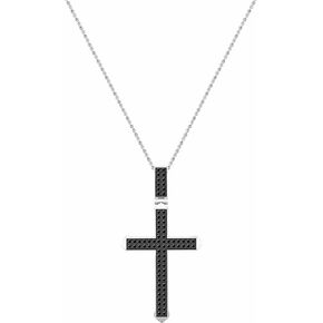 مجموعة Romazzlingrock 0.25 قيراط (CTW) مستديرة Diamond Classic Charm Cross Incesex مع سلسلة 18 بوصة في 925 Sterling Silver