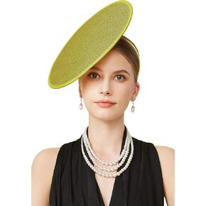 Coucoland Fascinators Hats for Women - Tea Party Cocktail Fascinator Shiny Flat Kentucky Derby Vintage Ascot Hat for Party