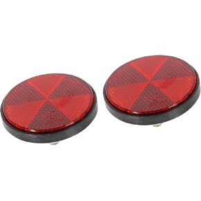 Pair M6x1.0 Red Plastic Universal Screw Mount Reflective Warning Reflector for Motorcycle Bike Auto Replacement Parts