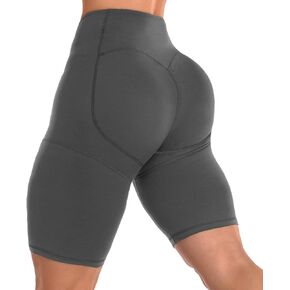 UURUN Yoga Shorts for Women, High Waist Biker Shorts, Tummy Control Workout Short with Side Pockets