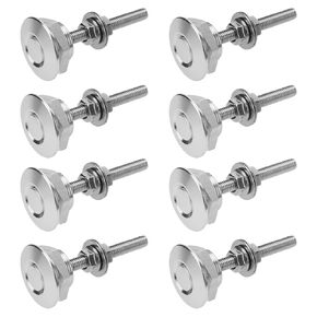 8pcs Universal Aluminum Vehicle Hood Pins, Diameter 1.18 inch License Plate Lock Clip Push Button Bonnet Quick Release Lock Latch Bumper (Silver)