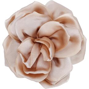 Yadiana 5.7In Extra Large Rose Flower Brooch Pins, Dainty Satin Fabric Rose Brooches Elegant Big Flower Lapel Pins for Women Wedding Party Dance Banquet Dress Suit Clothes Accessories Jewelry Gifts