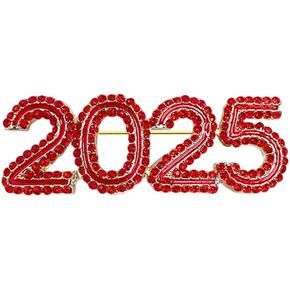 2025 Rhinestones Sparkly Brooches Pins Delicate New Year Brooch Classic for Christmas Party for Women Ladies Men Dainty Elegant Lapel Pins Dress Suit Shirt Ceremony Clothes Accessories Jewelry Gifts