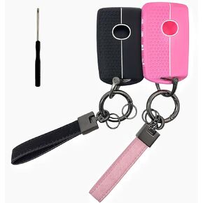 Silicone Rubber Key Fob Cover Compatible with Mazda 3 6 CX-30 CX-5 CX-9 CX-50 MX5 (2019-2025) (Black/Grey)