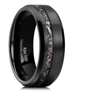 King Will Mens Wedding Band 8mm Tungsten Rings for Men Koa Wood Tinlay Enlay Anlay Comfort Relies Fit for Daily Wear Size 7-14