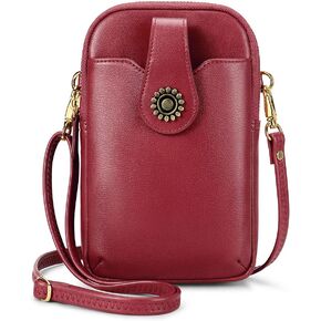 Peacocktion Small Crossbody Bags for Women, Leather RFID Cell Phone Purse, Trendy Travel Crossbody Purses with Zipper