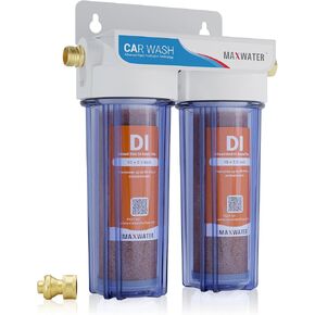 Max Water 2 Stage Deionized Spot - Free Car Rinse Unit, Premium Water Deionizer for Car Washing - Spotless Car, RV and Motorcycle Wash System - 3/4" Inlet/Outlet