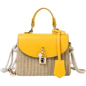 Straw Square Bag Straw Beach Bags For Women Rattan Purses Summer Straw Crossbody Purse Tote Bag Handbag Shoulder Bag 2025